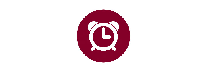 Alarm clock icon.