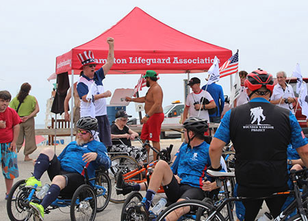 Warriors ride through the Hamptons as part of Soldier Ride-New York.