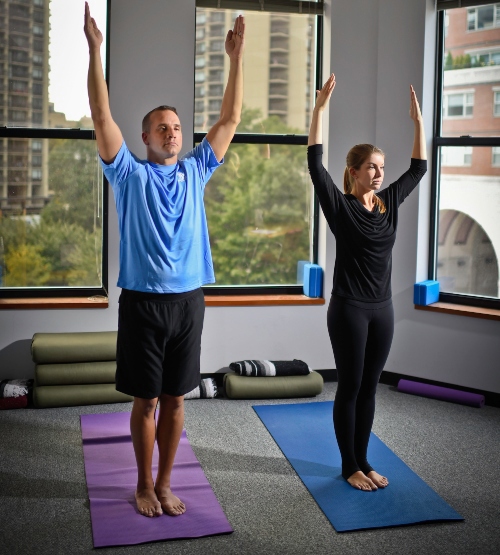warriors practicing yoga