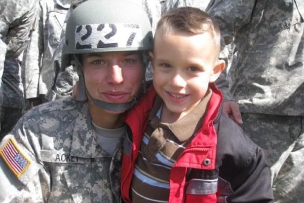 Woman warrior, Beth King and son