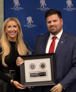 Erin Scanlon accepting an award.