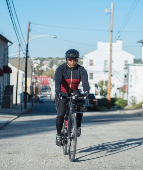 Sean on a bike