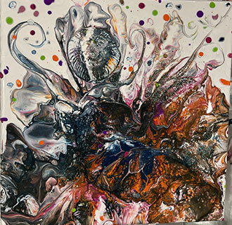 Orange Color Burst Art