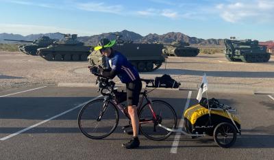 Dave Parramore biking across the country.