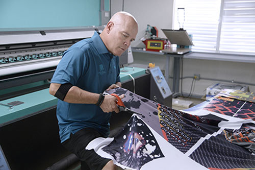 Warrior working with color and prints.