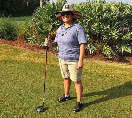 Warrior Denise Krueger attends a PGA golf clinic organized by WWP.