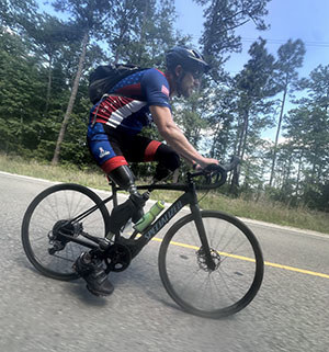 WWP warrior Neil Duncan cycles during Soldier Ride 250 in N.C.