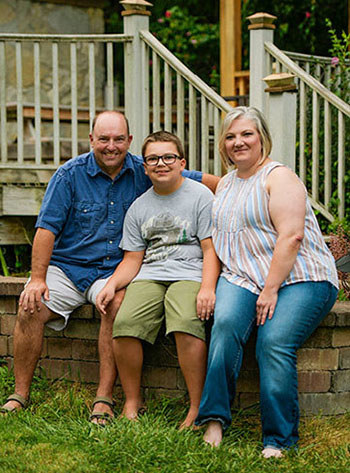 Nick Bennett with his family.