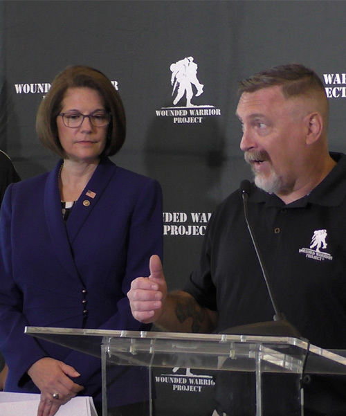 Mike Owens, USMC discussing veteran legislative movement