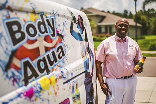 WWP warrior Sherman Williams with his Body Aqua water.