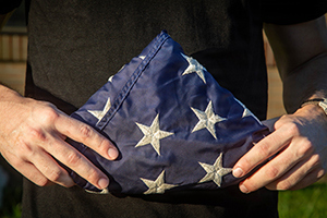 A folded flag.