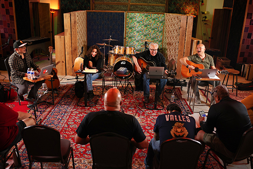 Veterans in El Paso, Texas take part in a songwriting event.