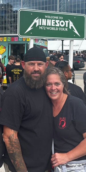 Phil and Melissa Krabbe at a Metallica concert.