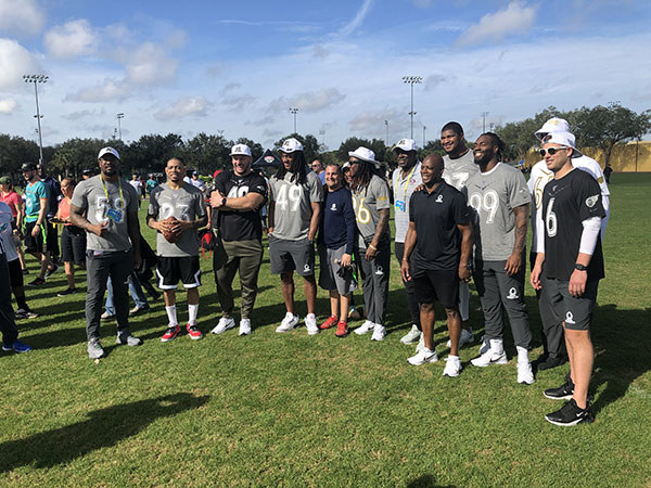 The NFL brought together the league's best for the annual scrimmage with warriors and their families at ESPN's Wide World of Sports Complex.