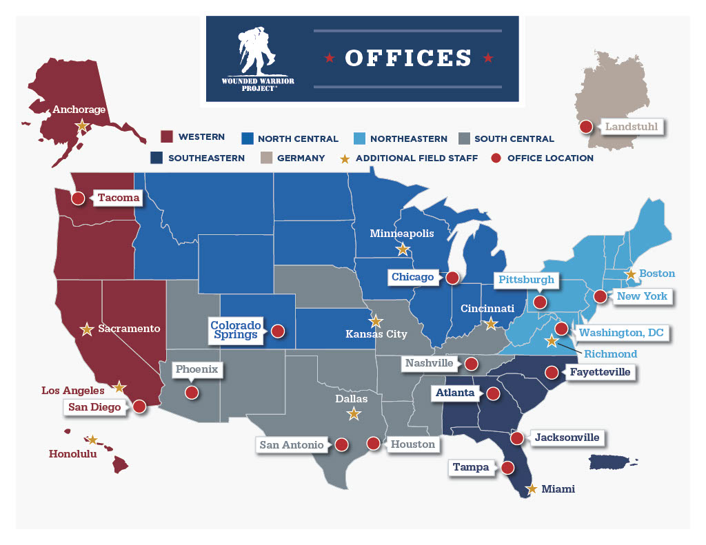 WWP office and additional field staff map