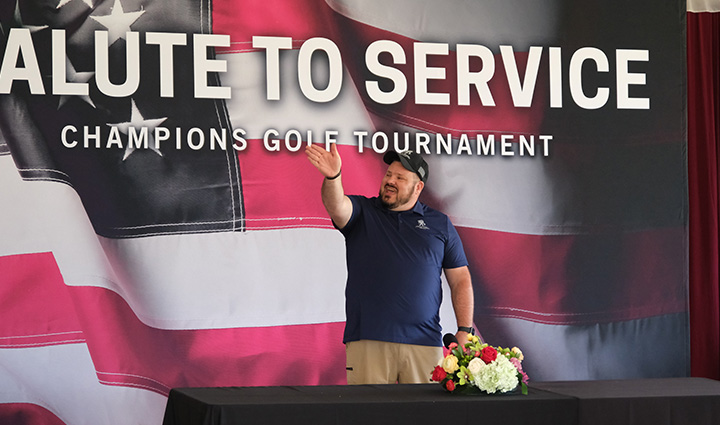 MBL_Wounded Warrior Jake Norotsky At Golf Tournament