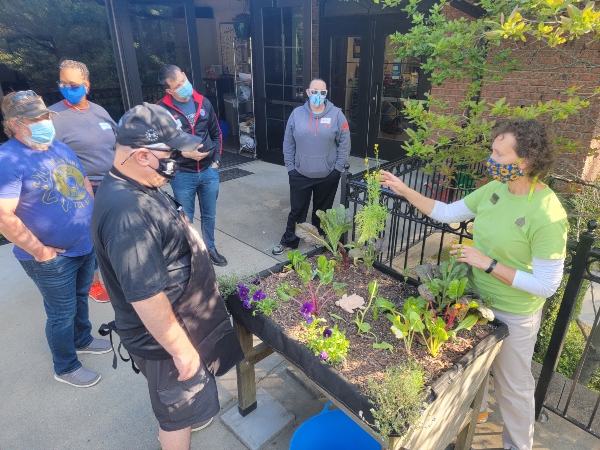 veterans growing a garden on earth day