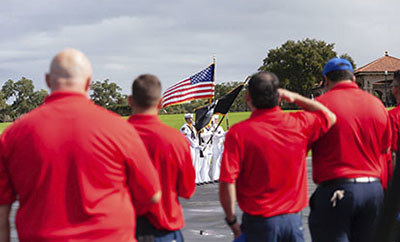 The Color Guard presents the flag at The Players Stadium Course on Veterans Day.