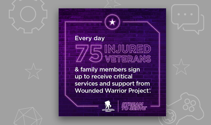 Todos los días, 75 veteranos heridos y sus familiares se inscriben para recibir servicios críticos y apoyo de Wounded Warrior Project.