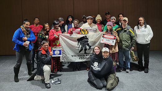Warriors from the WWP peer support group in Waldorf, Maryland