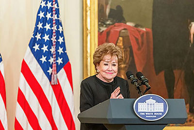 Elizabeth Dole speaks at an event in Washington, DC.