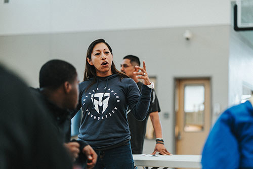 Veteran Lupita Hernandez mentors young people.