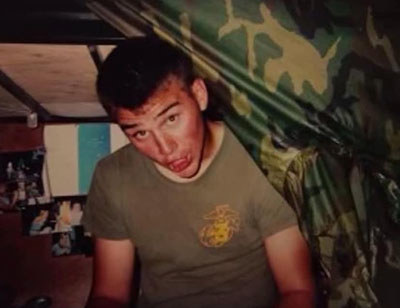 Marine veteran Wayne Wetzel in Iraq.