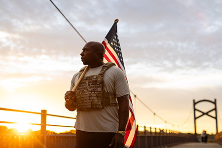 Veteran Melvin Gatewood ruck marches to improve his mental health.