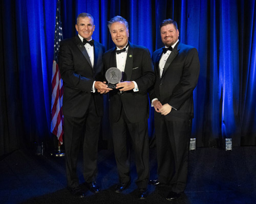 WWP CEO Lt. Gen. Mike Linnington, U.S. Army (RET.), legislator of the year Rep. Mark Takano (D-CA), and WWP vice president for government and community relations Jose Ramos.