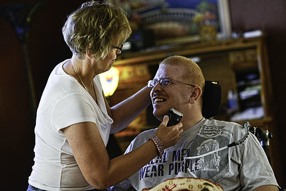 Christine Schei with her son Erik.