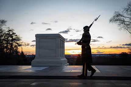 A guard at the Tomb of the Unknown Soldier.