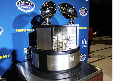 The Commander-in-Chief's Trophy goes to the overall season's winner between Army, Navy, and Air Force.