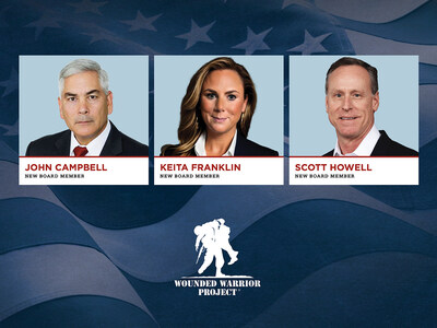 Wounded Warrior Project board of directors new members John Campbell, Keita Franklin, and Scott Howell.