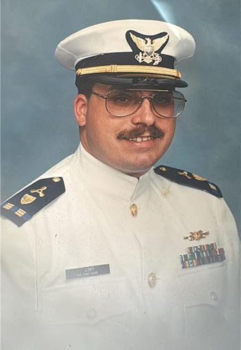 A younger Frank Libby in his Coast Guard uniform.