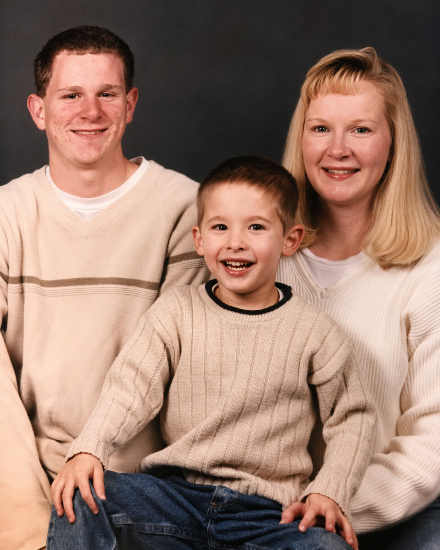 Jennifer Jenkins with her brother, Jamie (left) and her son, Grant.