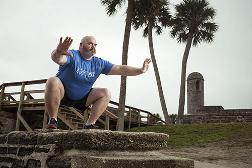 Veteran Bill Hansen at a Strongman competition.