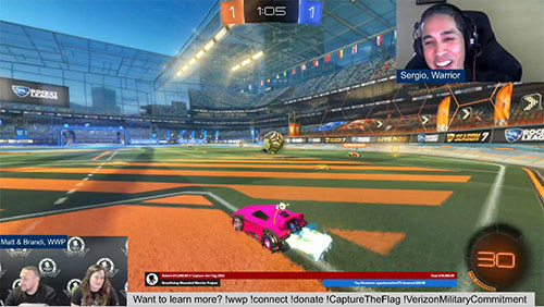 Warriors and family members participate in livestreaming charity event to raise money for Wounded Warrior Project.