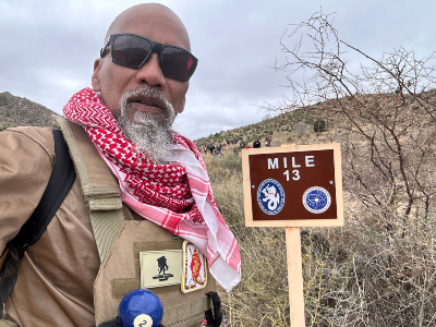 Ray on a hike