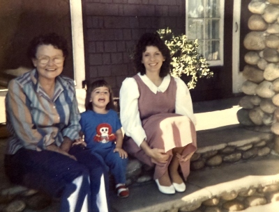 Melissa as a young child with her grandmother and mother