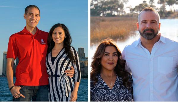 Sergio and Christina Alfaro (l); Bill and Sara Geiger