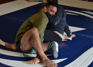 Sal on the mats doing jiu-jitsu