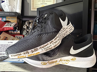 Tyshawn's Jenkins sneakers with the names of Civil Rights change-makers written on them.