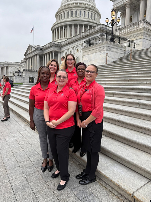 Women warriors on the steps of the U.S. Capitol