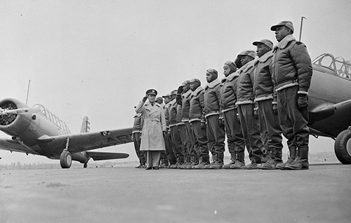 ome of the first cadets at the Basic and Advanced Flying School for Negro Air Corps Cadets.