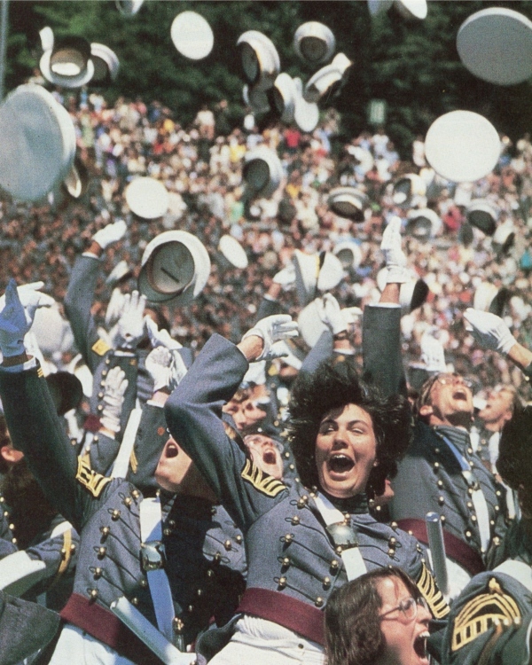 Women graduating from Military academy