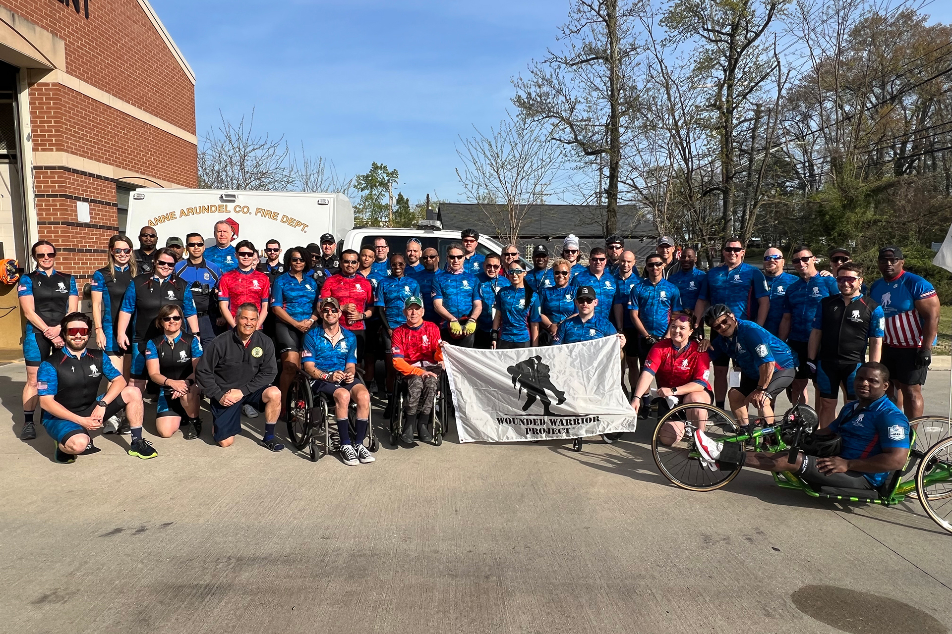 “Being on Soldier Ride brings back the camaraderie and tribe mentality that we had in the military,” recalled Mark (front row, fourth from left). “It’s how the environment and being together helps each of us bring out the best in one another. It has helped me reignite my drive and has helped me work harder at being the best father, husband, and friend I can be to those around me.” “Being on Soldier Ride brings back the camaraderie and tribe mentality that we had in the military,” recalled Mark (front row, fourth from left). “It’s how the environment and being together helps each of us bring out the best in one another. It has helped me reignite my drive and has helped me work harder at being the best father, husband, and friend I can be to those around me.”