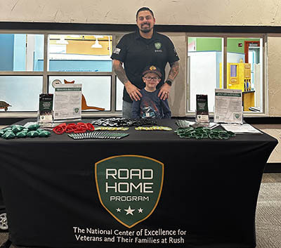 Mathius with his son at Rush University Medical Center Road Home Program.