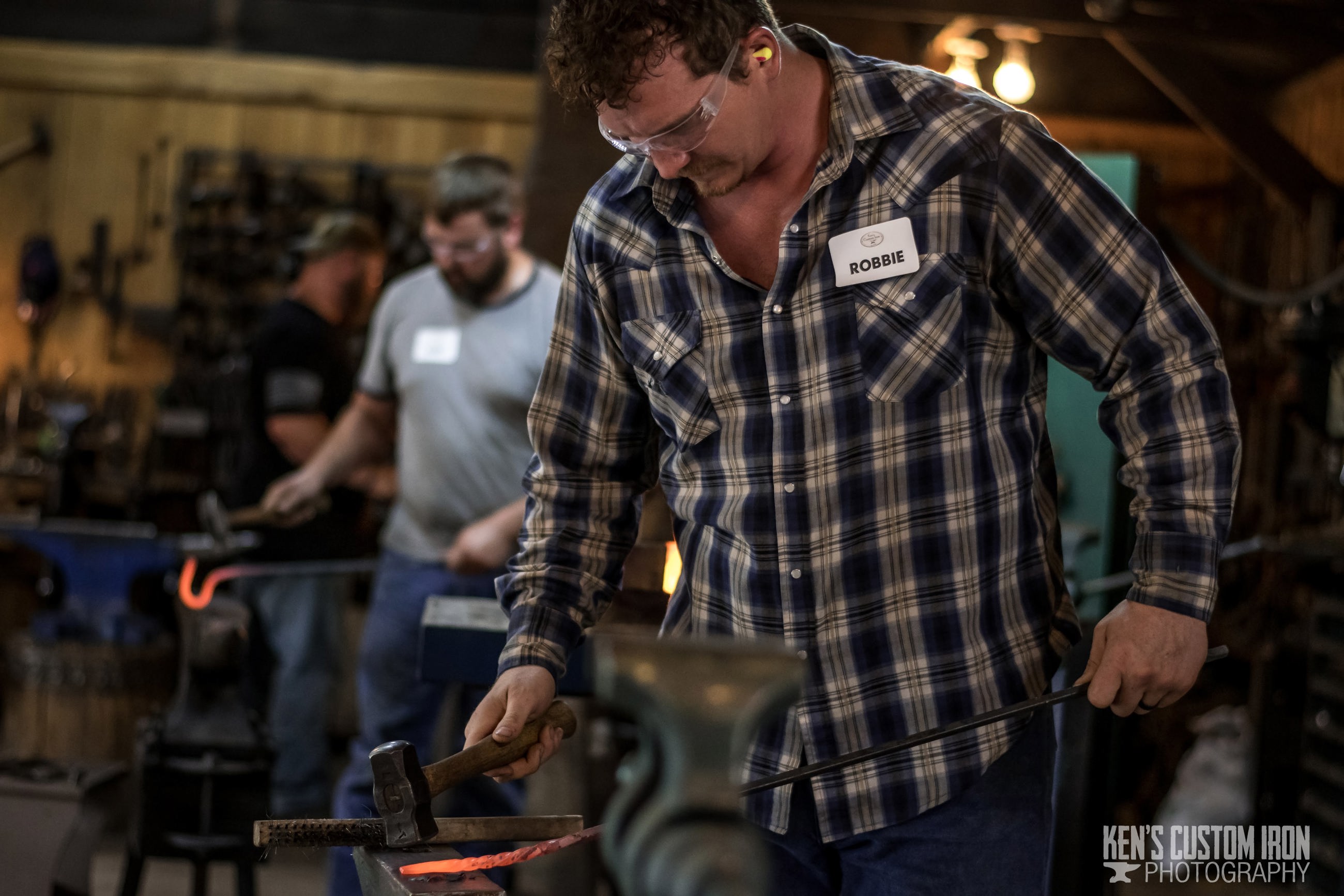 Injured veterans had the opportunity to learn blacksmithing alongside other veterans from Wounded Warrior Project® (WWP) at Ken’s Custom Iron in Avon, Minn. The shop donated the class and prepared lunch for the group.