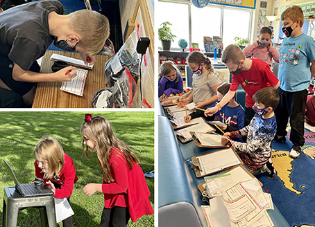 Third-grade students work on fundraising projects to support WWP.