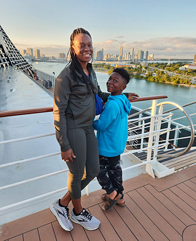 Danielle Green with her son, Daniel.